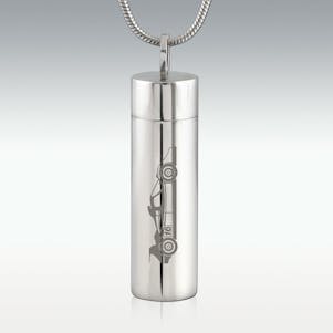Race Car Cylinder Stainless Steel Cremation Jewelry - Engravable