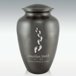 Footprints In The Sand Classic Cremation Urn - Engravable