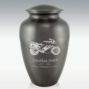 Sport Motorcycle Classic Cremation Urn - Engravable