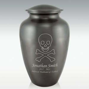 Skull & Crossbones Classic Cremation Urn - Engravable