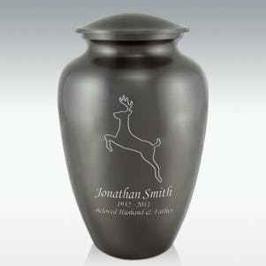 Bounding Deer Classic Cremation Urn - Engravable