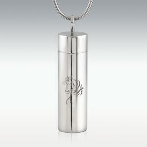 Horse Cylinder Stainless Steel Cremation Jewelry - Engravable