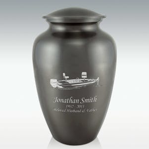 Bass Fishing Boat Classic Cremation Urn - Engravable