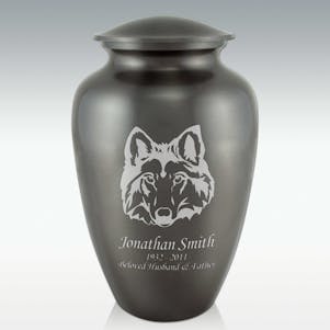 Wolf Head Classic Cremation Urn - Engravable
