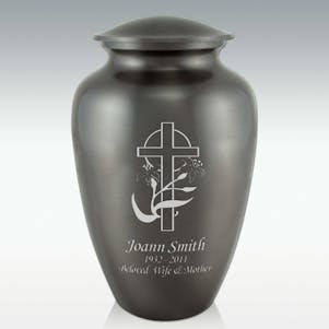Lily Cross Classic Cremation Urn - Engravable