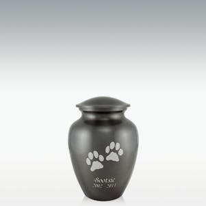 Small Double Paw Print Pet Cremation Urn - Engravable