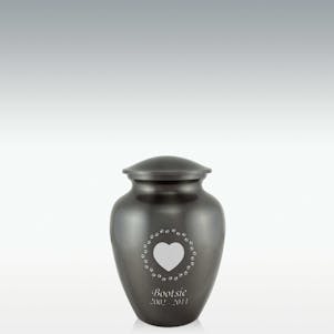Small Paw Wreath and Heart Pet Cremation Urn - Engravable
