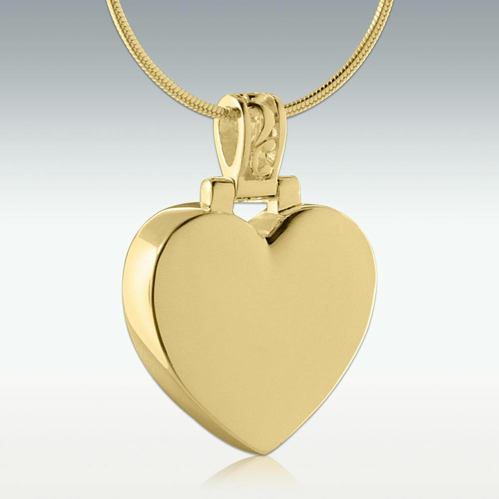 Large Engravable Heart Lock 14K Gold Charm