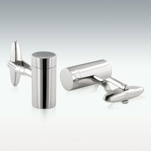Cylinder Stainless Steel Cremation Cufflinks - Engravable