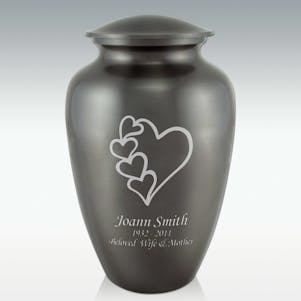 String Of Hearts Classic Cremation Urn - Engravable