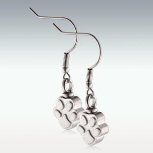 Paw Print Stainless Steel Cremation Earrings