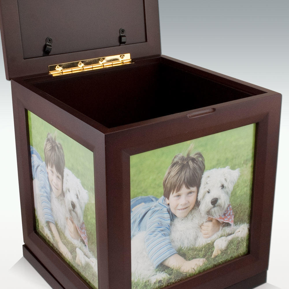 Large Photo Cube Rotating Cremation Urn – Perfect Memorials
