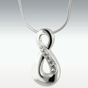 Infinite Sparkle Sterling Silver Cremation Jewelry - Engravable