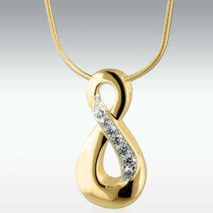 Infinite Sparkle Solid 14k Gold Cremation Jewelry - Engravable