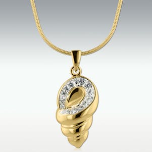 Conch Shell Solid 14k Gold Cremation Jewelry