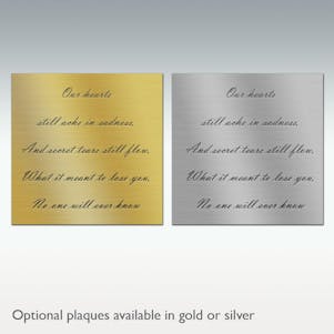 Photo Cube Rotating Cremation Urn Engraved Poem Plaque Insert