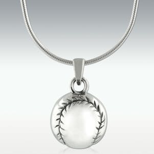Baseball Sterling Silver Cremation Jewelry