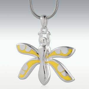 Golden Flight Sterling Silver Cremation Jewelry - Engravable