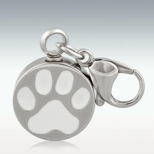 Round Paw Print & Clasp Stainless Steel Cremation Jewelry