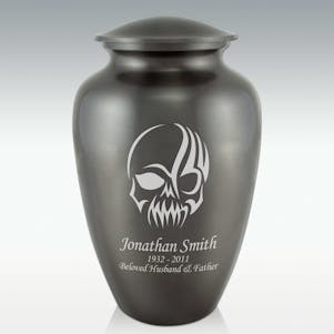Tribal Skull Classic Cremation Urn - Engravable