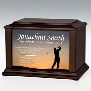 Large Golfer Infinite Impression Cremation Urn - Engravable