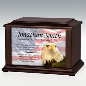 Large American Flag and Eagle Infinite Impression Cremation Urn