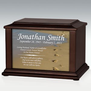 Large Footprints In The Sand Infinite Impression Cremation Urn