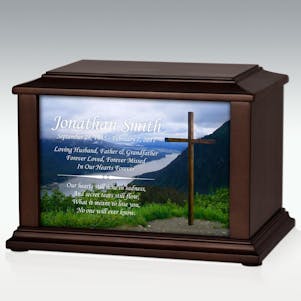 Large Mountain Cross Infinite Impression Cremation Urn