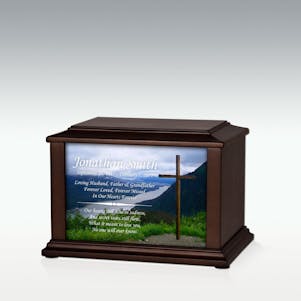 Small Mountain Cross Infinite Impression Cremation Urn
