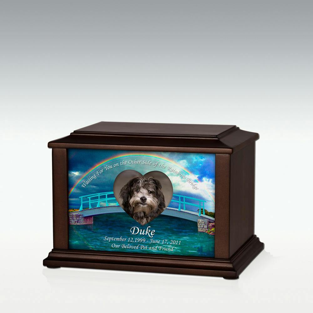 Rainbow Bridge Heart Frame Pet Cremation Urn - Perfect Memorials