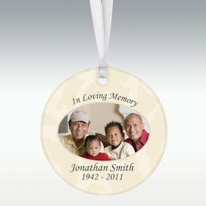 Traditional Photo Round Porcelain Memorial Ornament