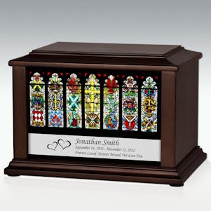 Large Stained Glass Cross Infinite Impression Cremation Urn