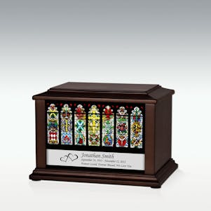 Small Stained Glass Cross Infinite Impression Cremation Urn