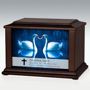 Large Loving Swans Infinite Impression Cremation Urn -Engravable