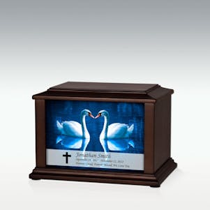 Small Loving Swans Infinite Impression Cremation Urn -Engravable