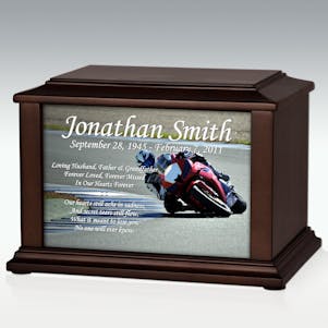 Large Motorcycle Racer Infinite Impression Cremation Urn