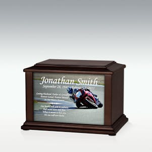 Small Motorcycle Racer Infinite Impression Cremation Urn