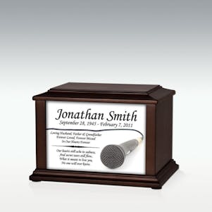 Small Microphone Infinite Impression Cremation Urn - Engravable
