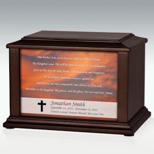 Large Lord's Prayer Infinite Impression Cremation Urn-Engravable
