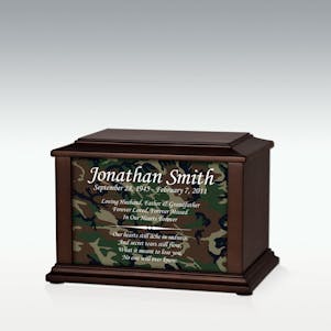 Small Camouflage Infinite Impression Cremation Urn - Engravable