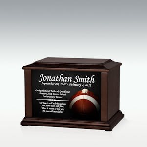 Small Football Infinite Impression Cremation Urn - Engravable