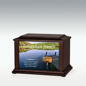 Small Gone Fishing Infinite Impression Cremation Urn -Engravable