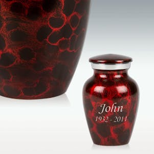 Black & Red Keepsake Cremation Urn - Engravable