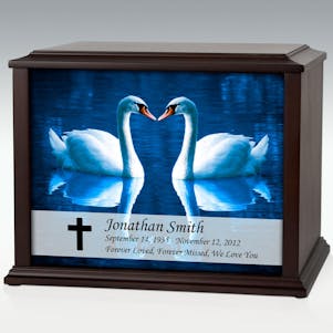 XL Loving Swan Infinite Impression Cremation Urn - Engravable