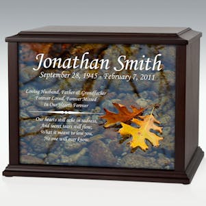 XL Fall Leaves Infinite  Impression Cremation Urn - Engraving