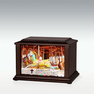 Small Carousel Infinite Impression Cremation Urn - Engravable