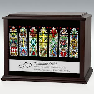 XL Stained Glass Cross Infinite Impression Cremation Urn