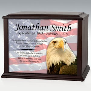 XL American Flag and Eagle Infinite  Impression Cremation Urn