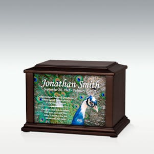 Small Peacock Infinite Impression Cremation Urn - Engravable