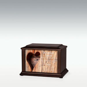 XS Wooden Heart Infinite Impression Cremation Urn - Engravable